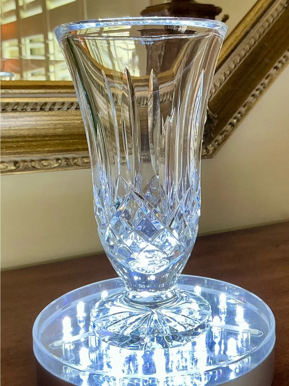 Waterford Lismore Pattern Crystal Vase 7”H